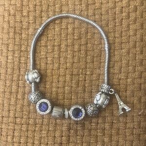 Vintage Parisian Charm & Bead Bracelet